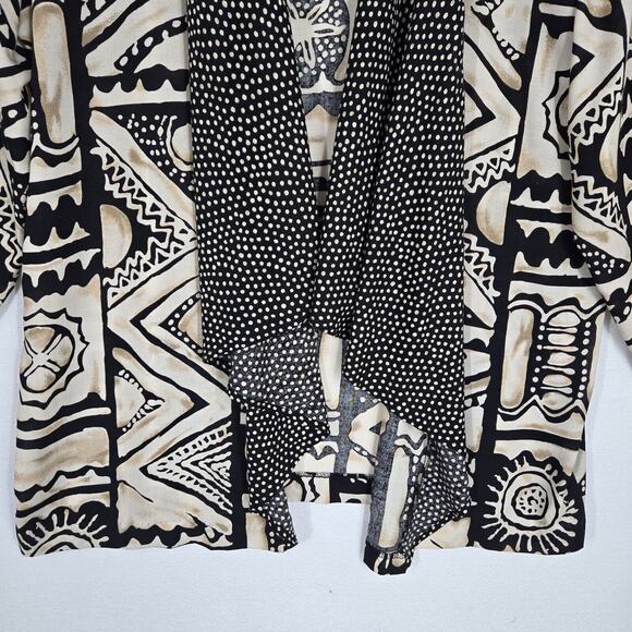 VTG Ala California Jacket Sz 1X Waterfall Open Front Abstract Polka Dot USA - Picture 4 of 9